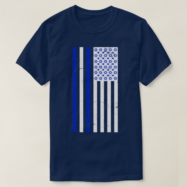Israeli US Flag Israel T-Shirt (Design Front)