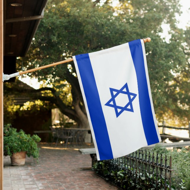 Israeli Waterproof House Flag (In SItu)