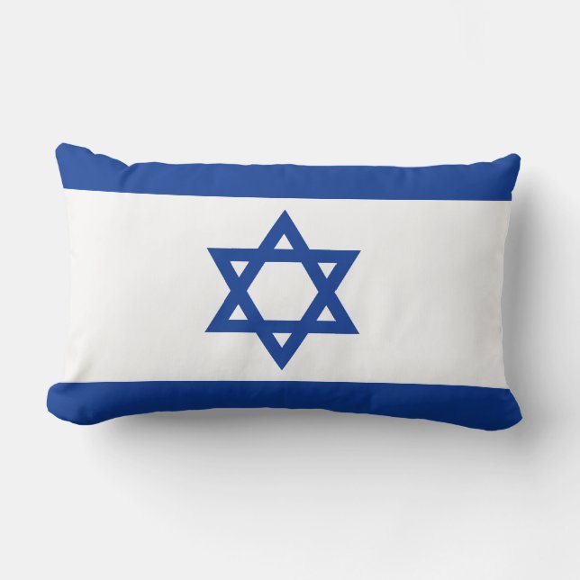 Israelian flag of Israel blue lumbar throw pillow (Front)