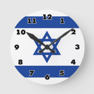 Israelian flag of Israel custom round wall clock