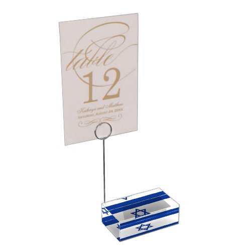 Israelian flag table place card holder for wedding