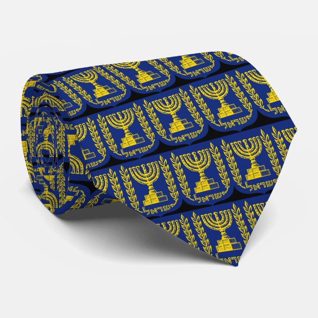 Israel's Emblem - Supreme Court Version Neck Tie (Rolled)
