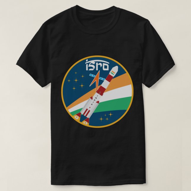 ISRO Indian Space Research PSLV Rocket Space Desig T-Shirt (Design Front)