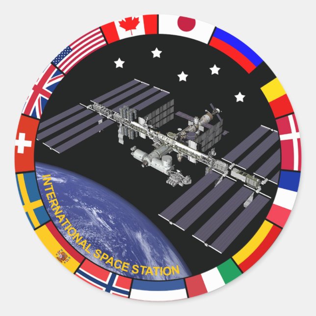 ISS Emblem Logo Classic Round Sticker (Front)