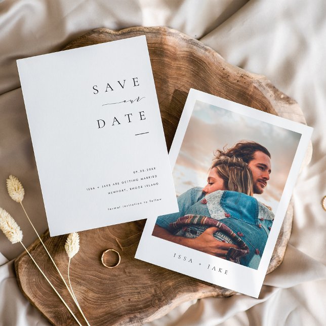ISSA Elegant Save the Date Invite with Photo (Creator Uploaded)