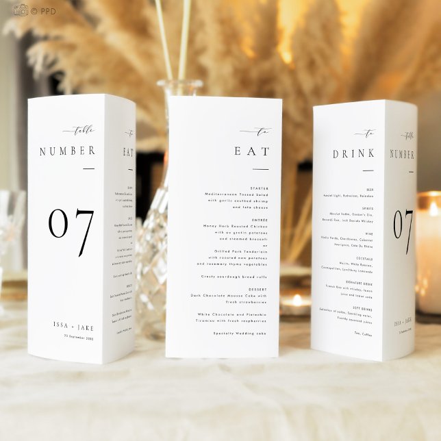 ISSA Elegant Trifold Table Numbers with Menu (Creator Uploaded)