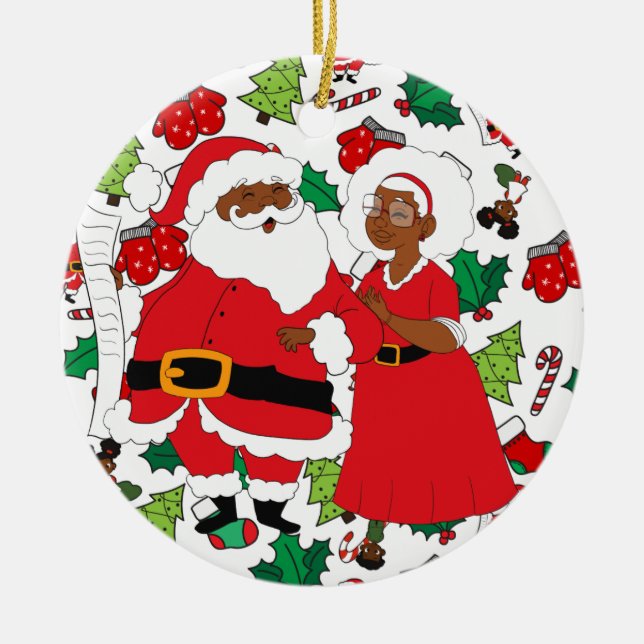 Issa Mr. and Mrs Claus Ceramic Ornament (Front)