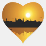 Istanbul And Sunset Heart Sticker at Zazzle