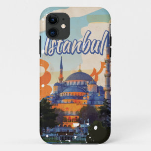 Istanbul Aya Sophia Mosque vintage travel poster iPhone 11 Case