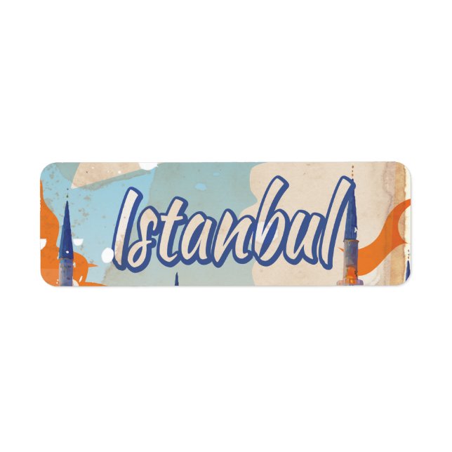 Istanbul Aya Sophia Mosque vintage travel poster Label (Front)