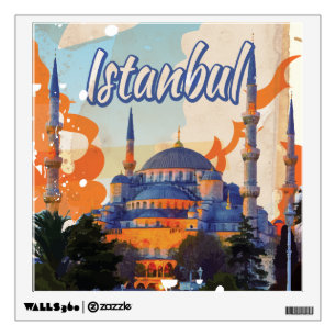 Istanbul Aya Sophia Mosque vintage travel poster Wall Sticker