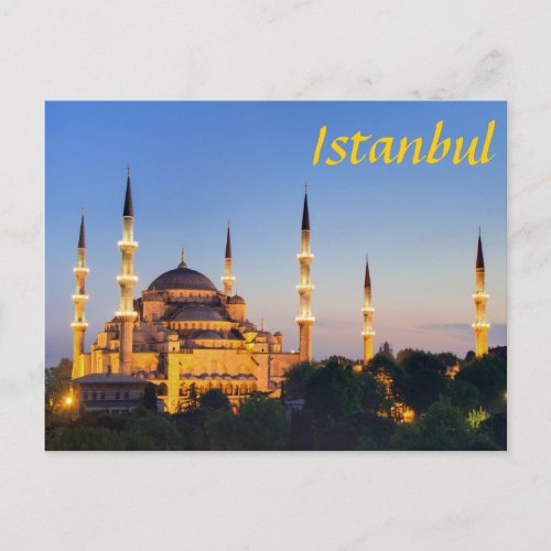 Istanbul _ Blue Mosque at twilight Postcard