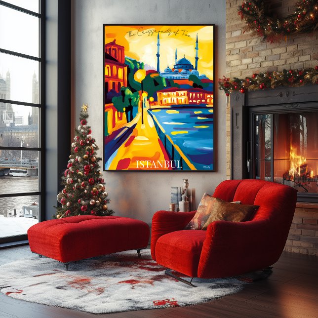 Istanbul Blue Mosque in Abstract Favist style Poster (Creator Uploaded)