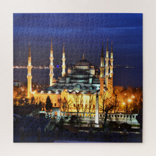 Istanbul Blue Mosque Night View Scenery Turkey Jigsaw Puzzle