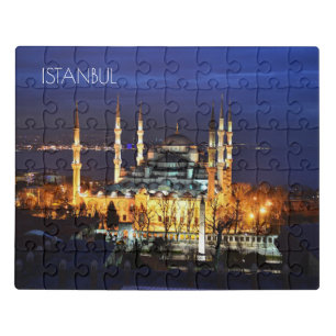 Istanbul Blue Mosque Night View Scenery Turkey Jigsaw Puzzle