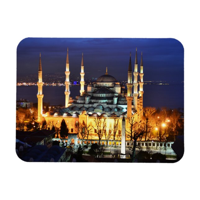Istanbul Blue Mosque Night View Scenery Turkey Magnet (Horizontal)