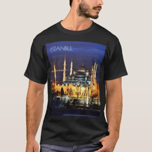 Istanbul Blue Mosque Night View Scenery Turkey T-Shirt