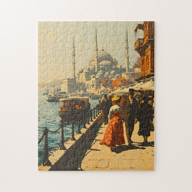 Istanbul Blue Mosque Vintage Jigsaw Puzzle (Vertical)