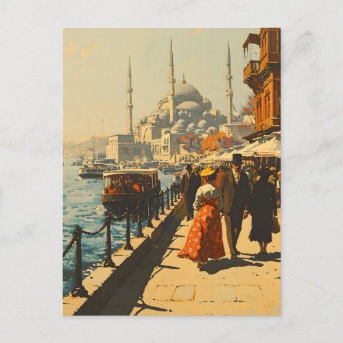 Istanbul Blue Mosque Vintage Postcard