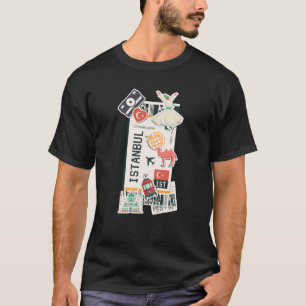 Istanbul Boarding Pass Turkey Ticket Pass Famous L T-Shirt