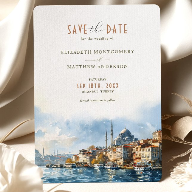 Istanbul Bosphorus Breeze Save-the-Date Invitation (Creator Uploaded)