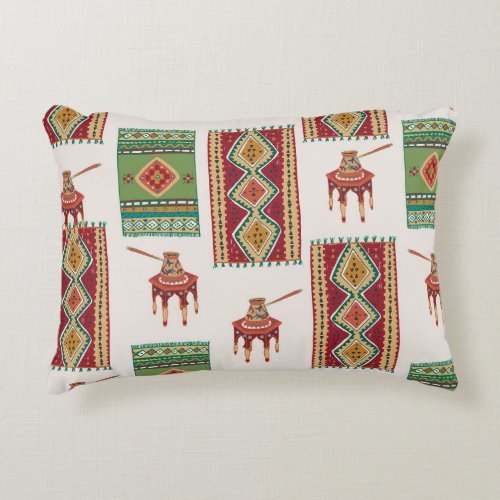 Istanbul Carpets Coffee Vintage Pattern Accent Pillow