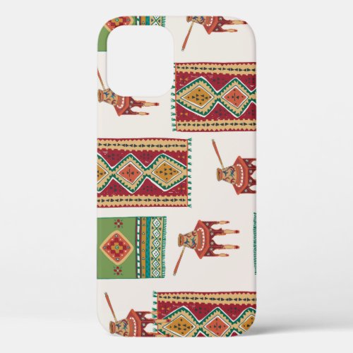 Istanbul Carpets Coffee Vintage Pattern iPhone 12 Case