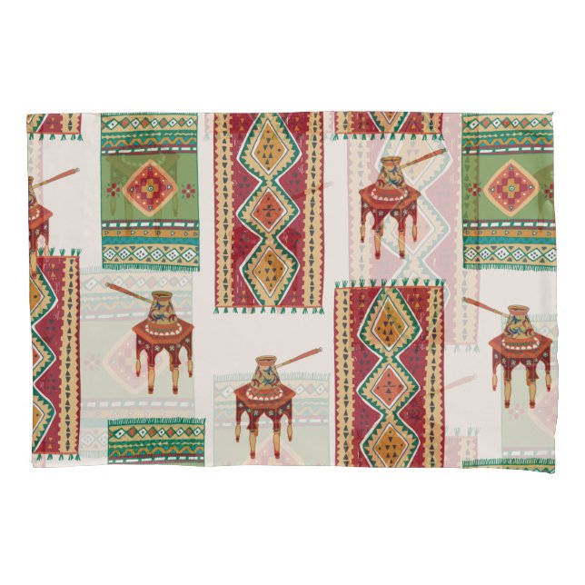 Istanbul Carpets Coffee: Vintage Pattern Pillow Case (Front)