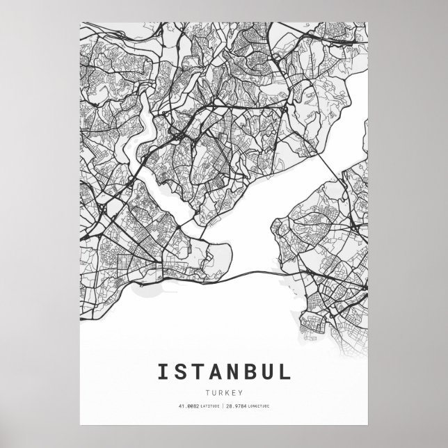 Istanbul City Map Poster (Front)