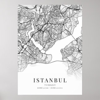 Istanbul City Map Poster