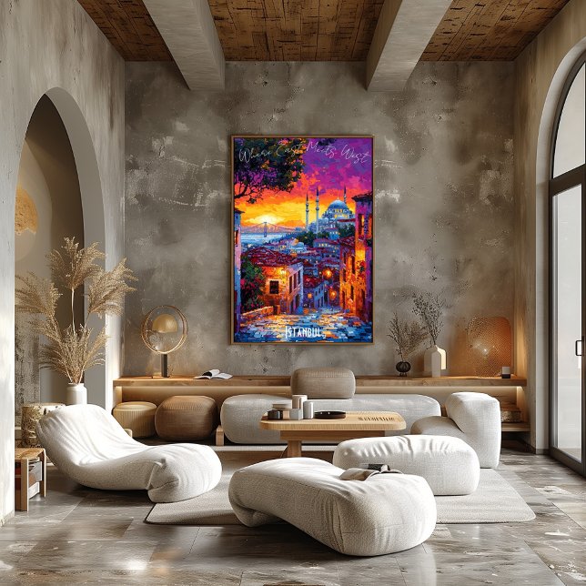 Istanbul City Skyline Poster – Vibrant Turkish Art (Creator Uploaded)