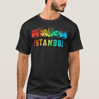 Istanbul City Skyline Turkey Souvenir Colorful T-Shirt