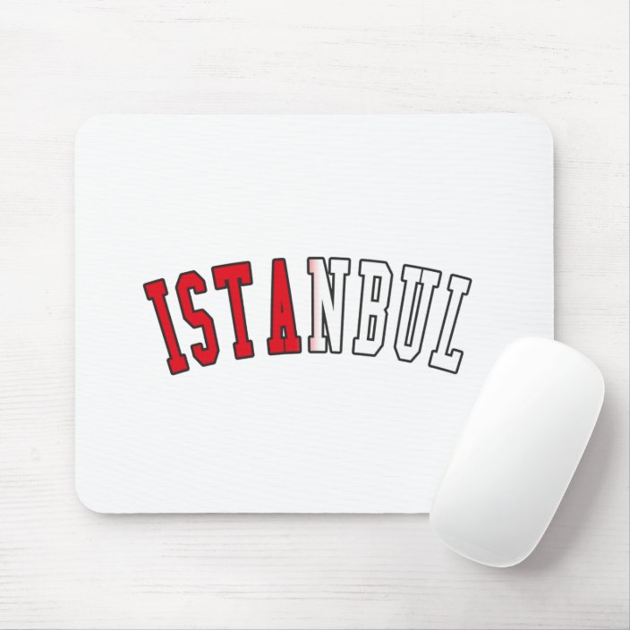 Istanbul in Turkey National Flag Colors Mousepad