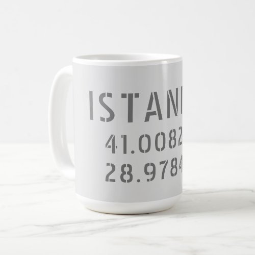 Istanbul Latitude  Longitude Coordinates  Coffee Mug