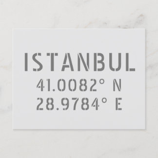 Istanbul Latitude & Longitude Coordinates  Postcard