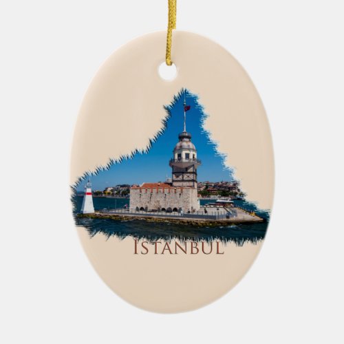 Istanbul Maidens Tower Lighthouse Ceramic Ornament