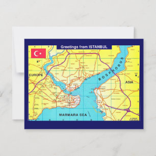 Istanbul Retro Greeting Postcard