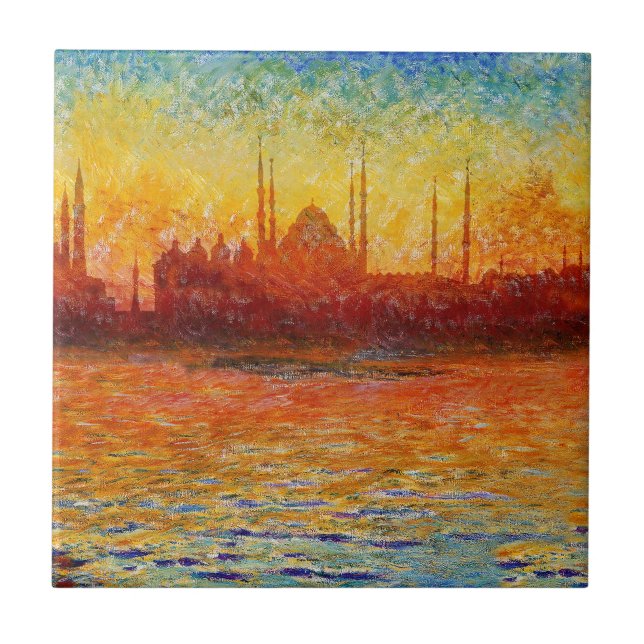 Istanbul Skyline 3 Ceramic Tile (Front)