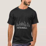 Istanbul Skyline Minimalist White Line Art T-Shirt<br><div class="desc">A detailed white line art illustration of Istanbul’s skyline, featuring its famous mosques, domes, and bridges. Designed with a transparent background, perfect for printing on black t-shirts, hoodies, and other apparel. This minimalist design captures the beauty of Istanbul and makes a great gift for travelers, Turkey lovers, and cityscape art...</div>