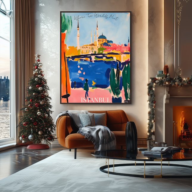 Istanbul Skyline with Waterfront in Fauvist Art Poster (Creator Uploaded)