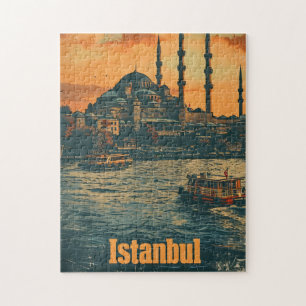 Istanbul Sunset: Vintage Postcard Jigsaw Puzzle