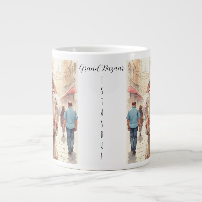 Istanbul Tourist Destination,Turkish, Turkeye Giant Coffee Mug (Front)