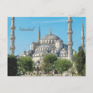 Istanbul Turkey Blue Mosque Architecture Day View Postcard