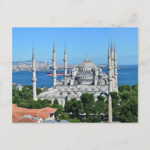 Istanbul Turkey Blue Mosque Architecture Day View Postcard