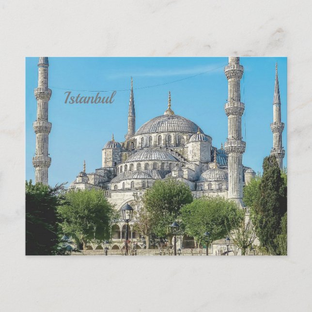 Istanbul Turkey Blue Mosque Cityscape Architecture Postcard (Front)