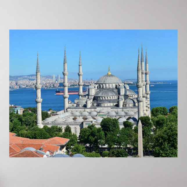 Istanbul Turkey Blue Mosque Cityscape Architecture Poster (Front)