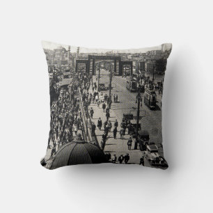 ISTANBUL, TURKEY - CIRCA 1900's :Vintage cityscap Throw Pillow
