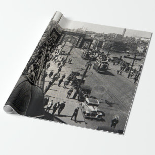ISTANBUL, TURKEY - CIRCA 1900's :Vintage cityscap Wrapping Paper