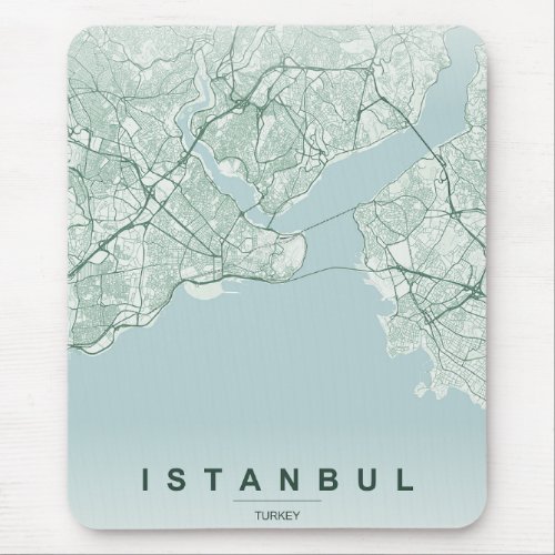 Istanbul Turkey City Map Minimal Design Mouse Pad