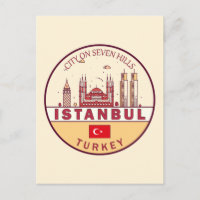 Istanbul Turkey City Skyline Emblem